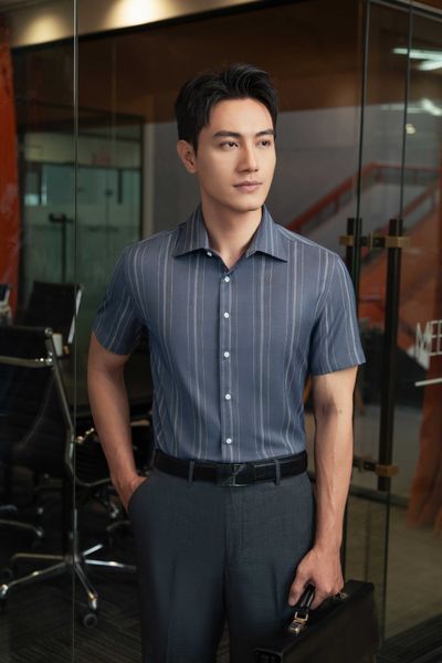  Sơ mi CT25 xanh sọc SNC039 (48-56) - 50 