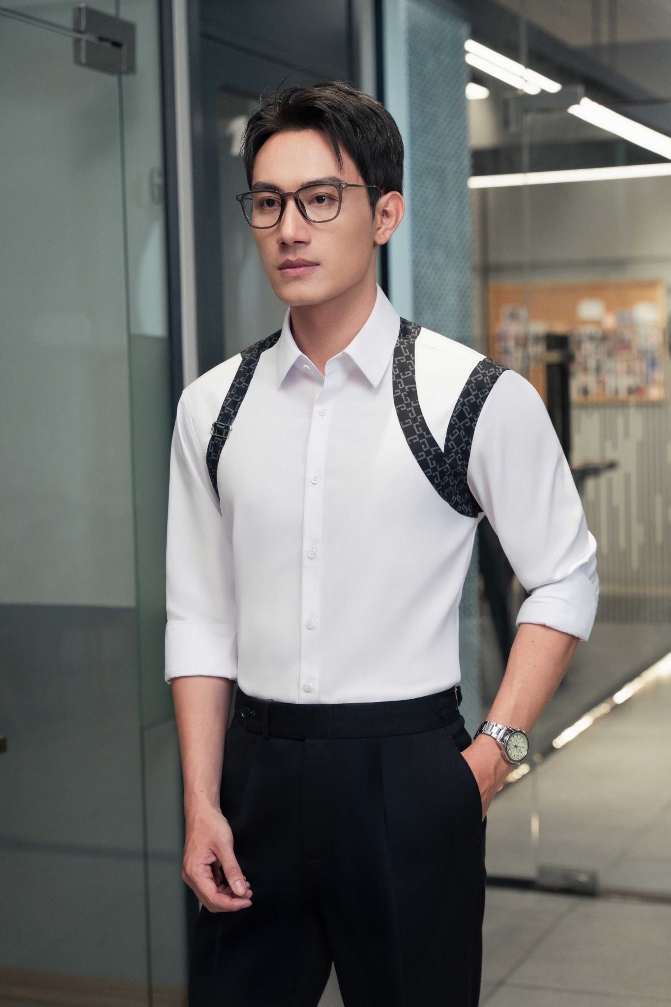  Sơ mi trắng họa tiếp đáp vai - SMC172 - 48 