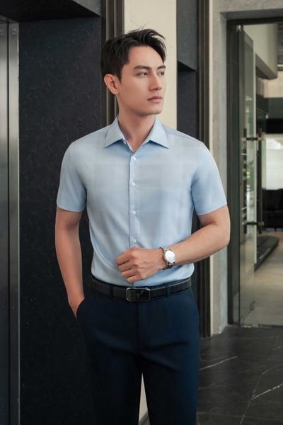  Sơ mi CT25 xanh kẻ vuông SNC040 (48-56) - 48 