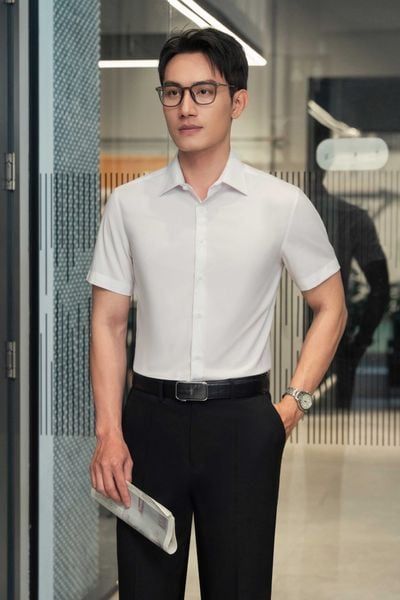  Sơ mi CT25 trắng trơn SNC036 (48-56) - 48 