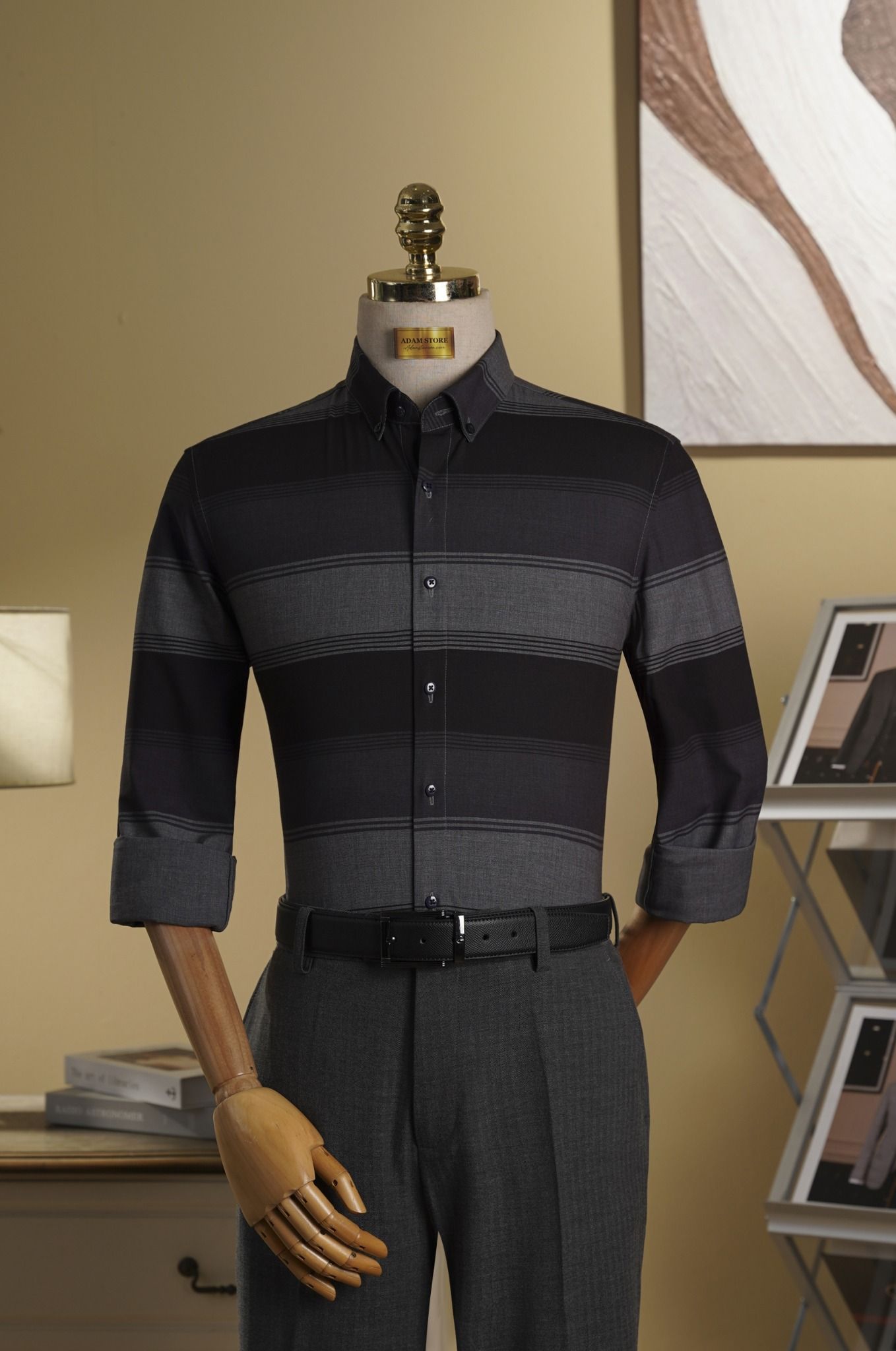  Sơ mi đen ghi - SMC097D - 52 