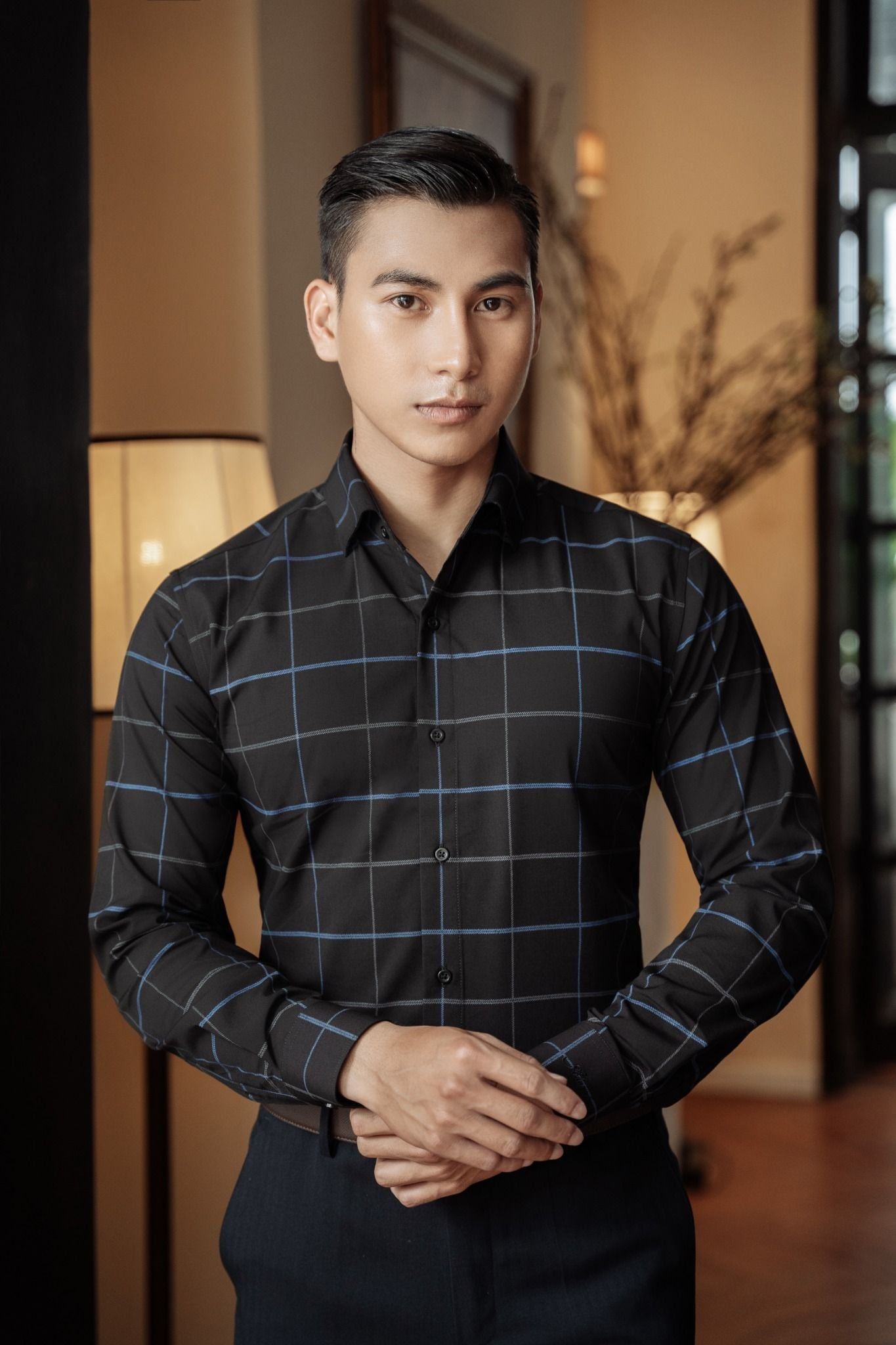  Sơ mi đen kẻ - SDTTK0042D - 48 