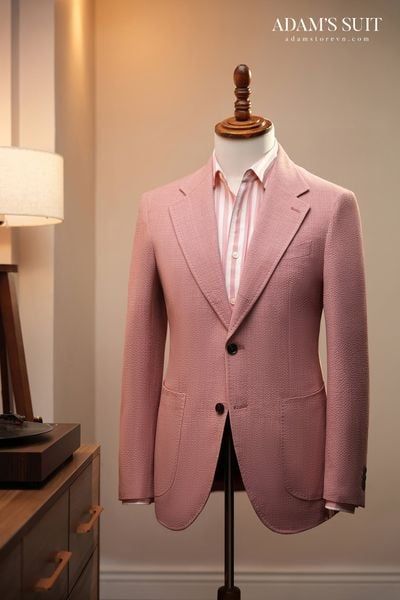  ÁO VEST HỒNG TRƠN / 1 LỚP - AVTN16 