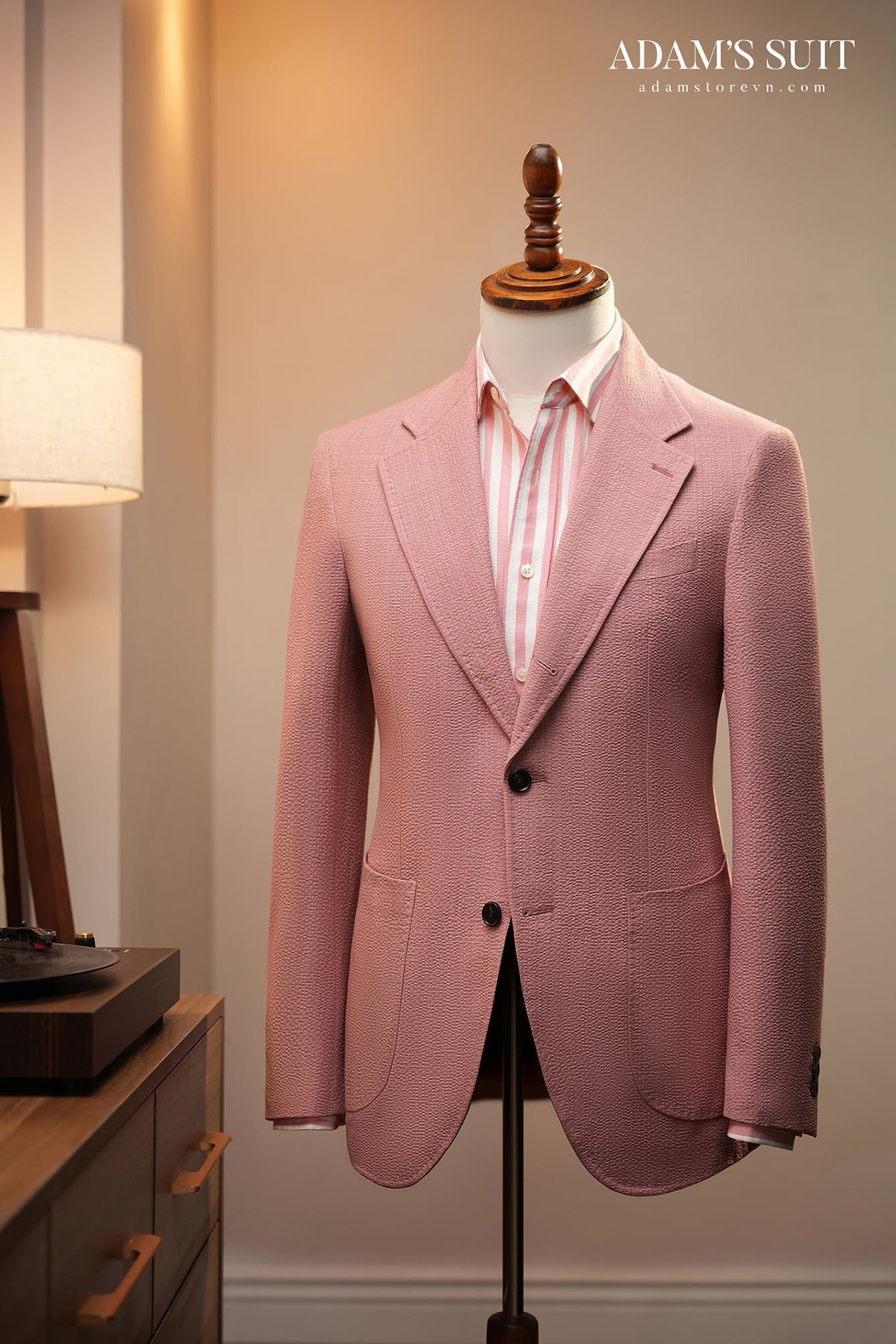 ÁO VEST HỒNG TRƠN / 1 LỚP - AVTN16