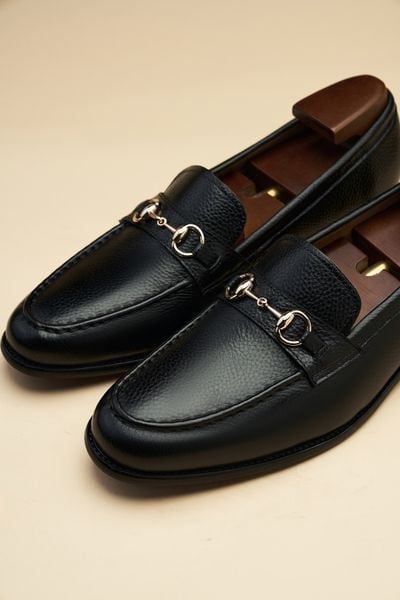 GIÀY LƯỜI LOAFER ĐEN, TAG VÀNG - GAD006D
