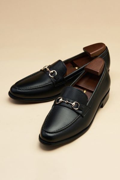 GIÀY LƯỜI LOAFER ĐEN, TAG VÀNG - GAD006D