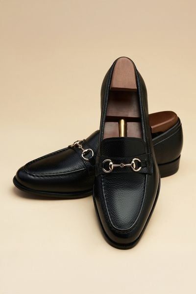 GIÀY LƯỜI LOAFER ĐEN, TAG VÀNG - GAD006D