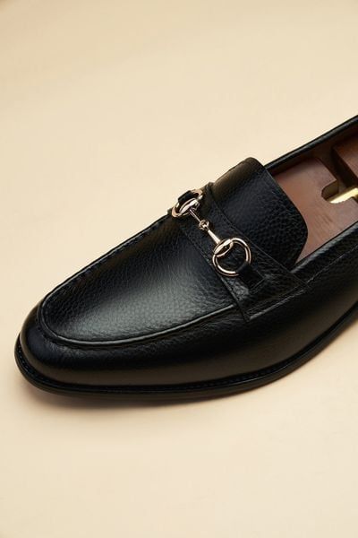 GIÀY LƯỜI LOAFER ĐEN, TAG VÀNG - GAD006D
