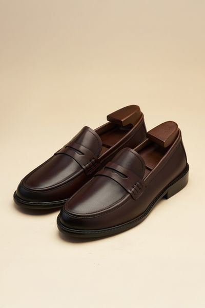GIÀY LƯỜI NAM, DA NÂU - GAD010N