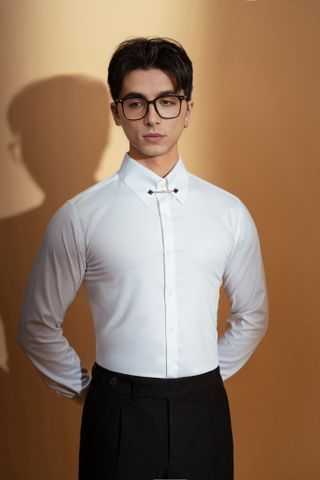 ÁO SƠ MI TAY DÀI, TRẮNG TRƠN - SMC161T