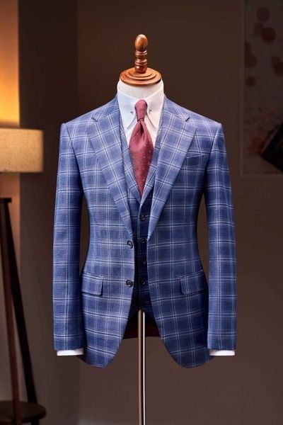  Áo vest xanh kẻ ô nâu - AV302 - 58 - Xanh kẻ ô nâu 