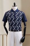  Áo polo ngắn tay xanh sọc đan chéo - AP185 - 48 