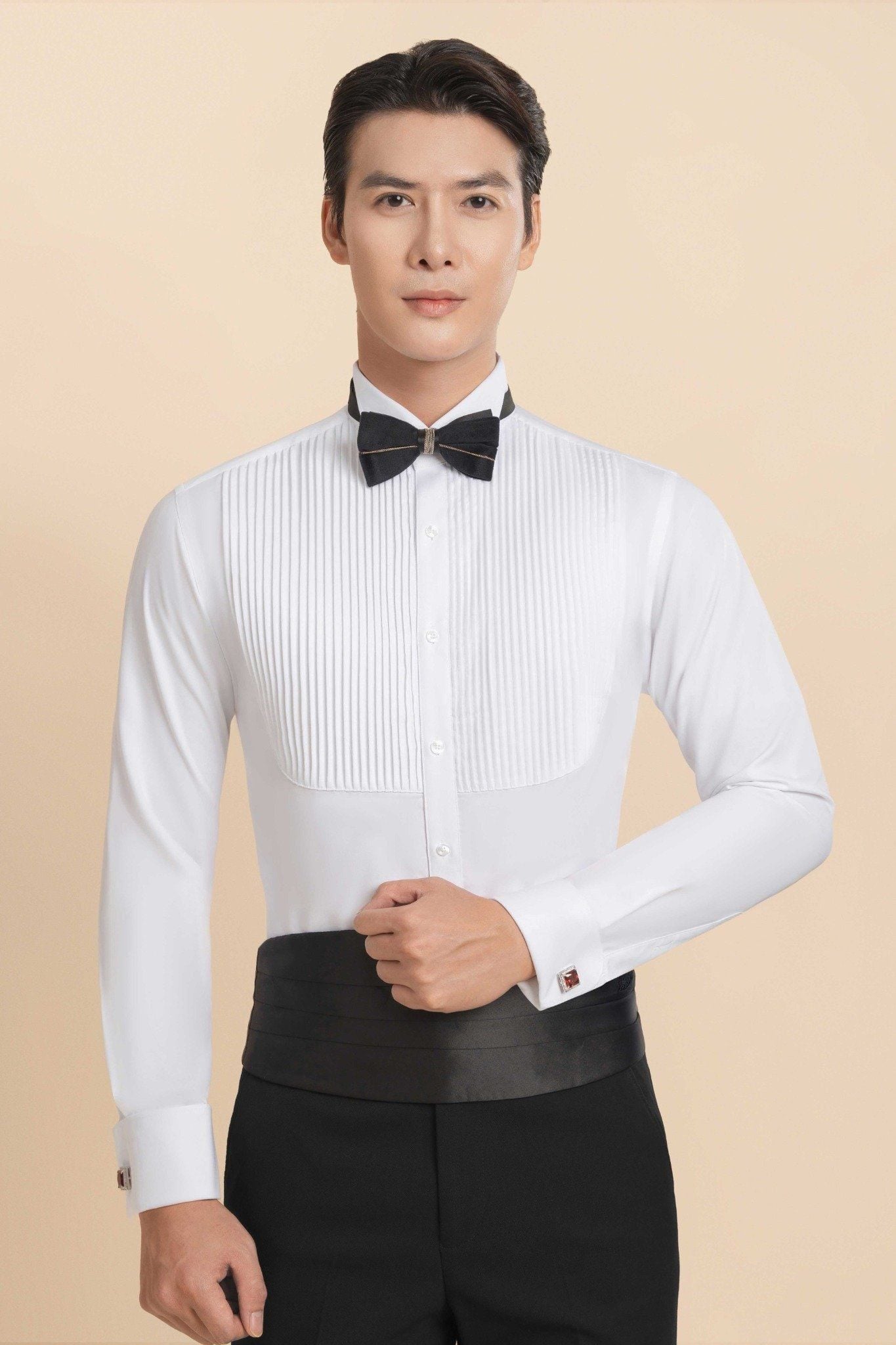 ÁO SƠ MI TAY DÀI / XẾP LY DỌC, THE TUXEDO - MÀU TRẮNG TXXL7