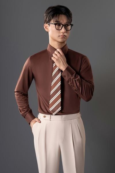  SƠ MI TAY DÀI / NÂU TRƠN - SMC160N 