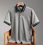  Áo polo hoạ tiết - 39 - Xám 