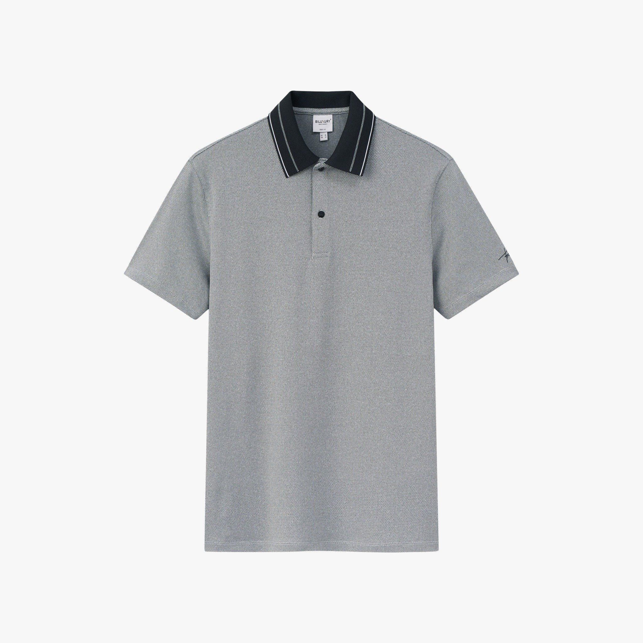  Áo polo hoạ tiết, (Xám, 41) 
