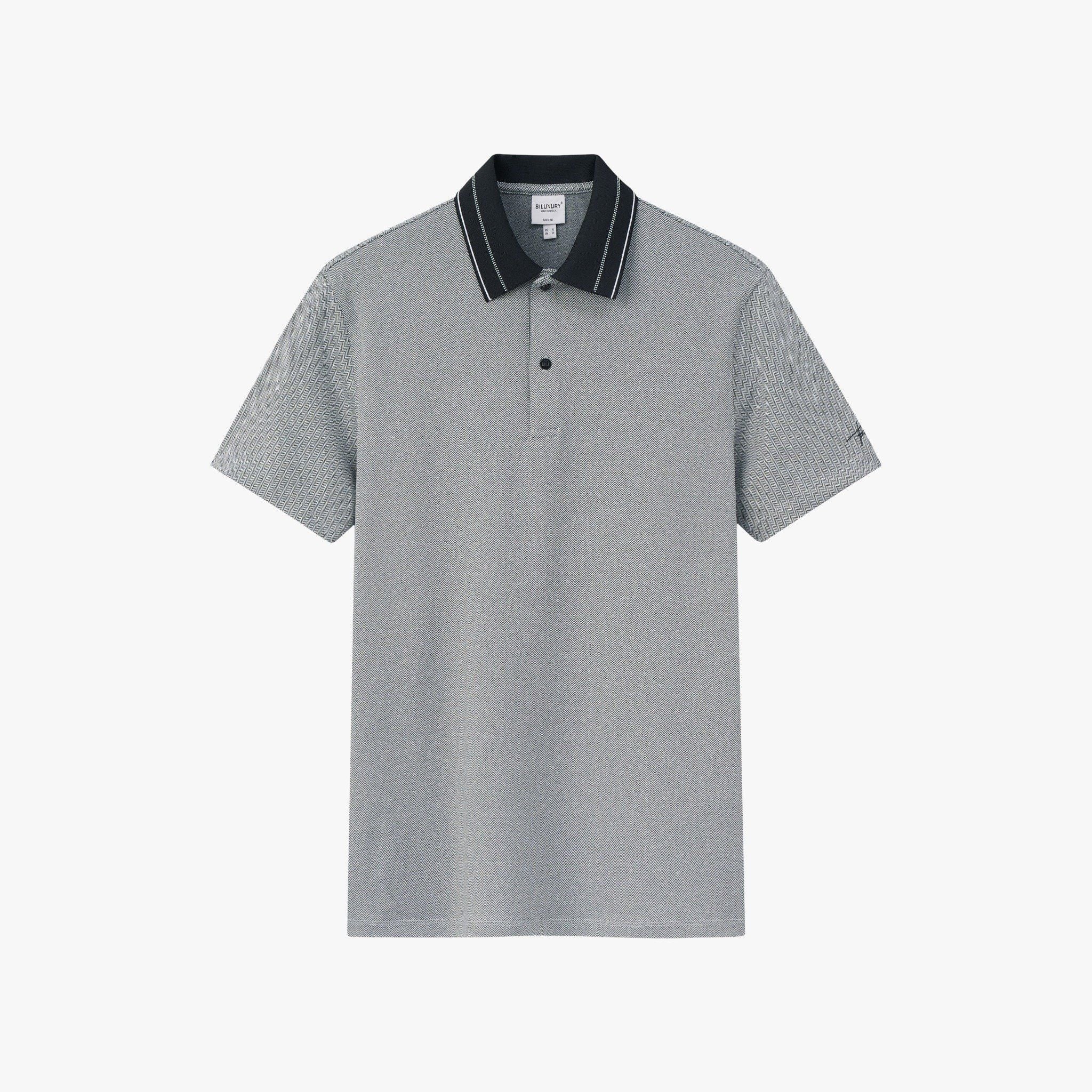  Áo polo hoạ tiết, (Xám, 42) 