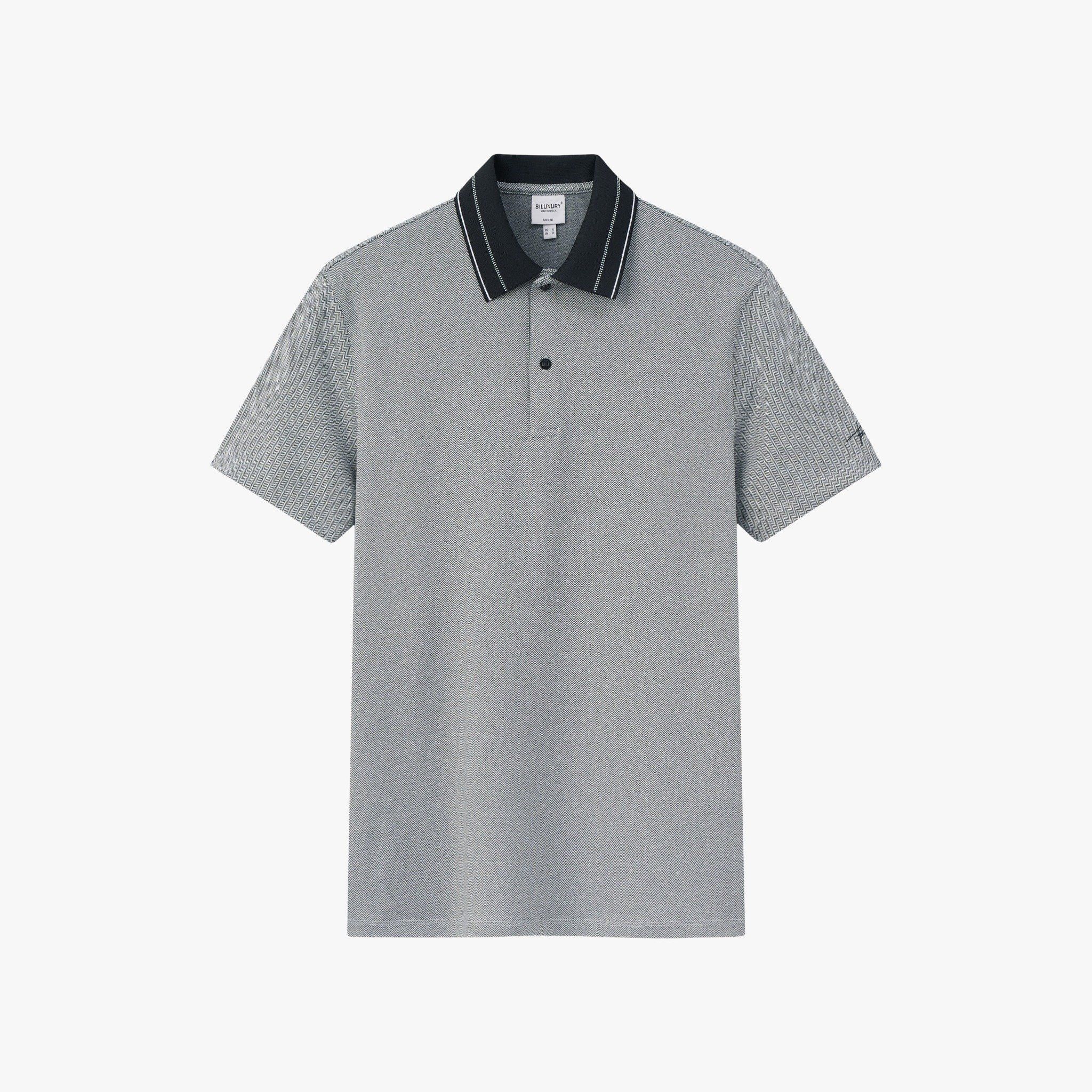  Áo polo hoạ tiết, (Xám, 43) 