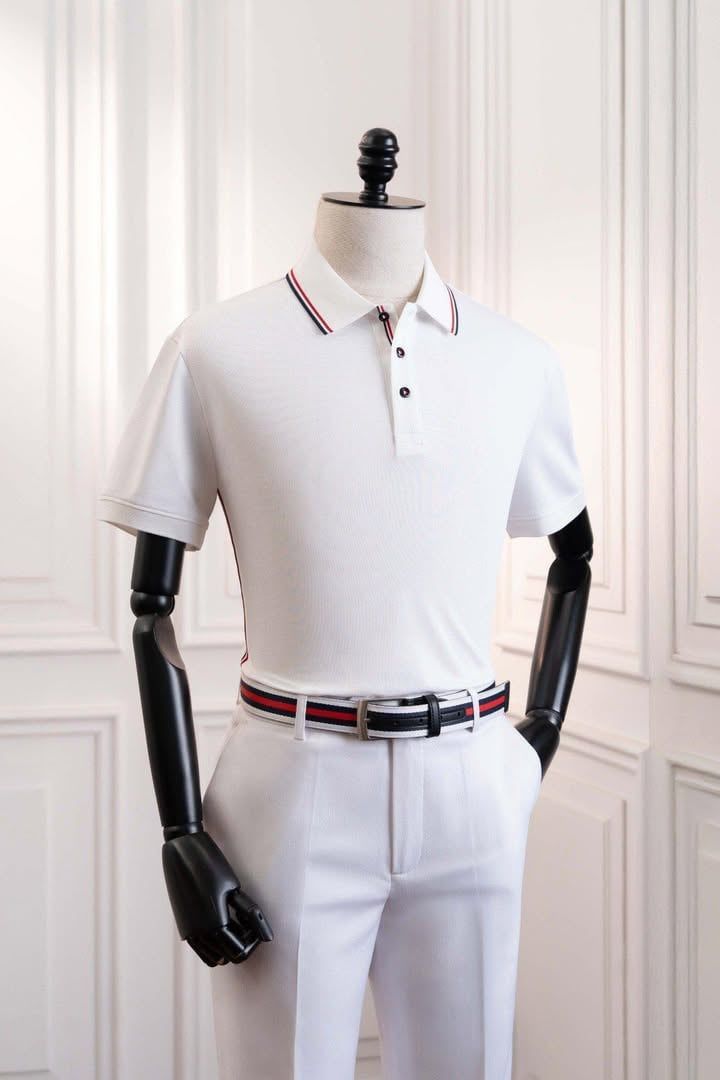  Áo polo trắng viền đỏ đen - AP252 - 48 