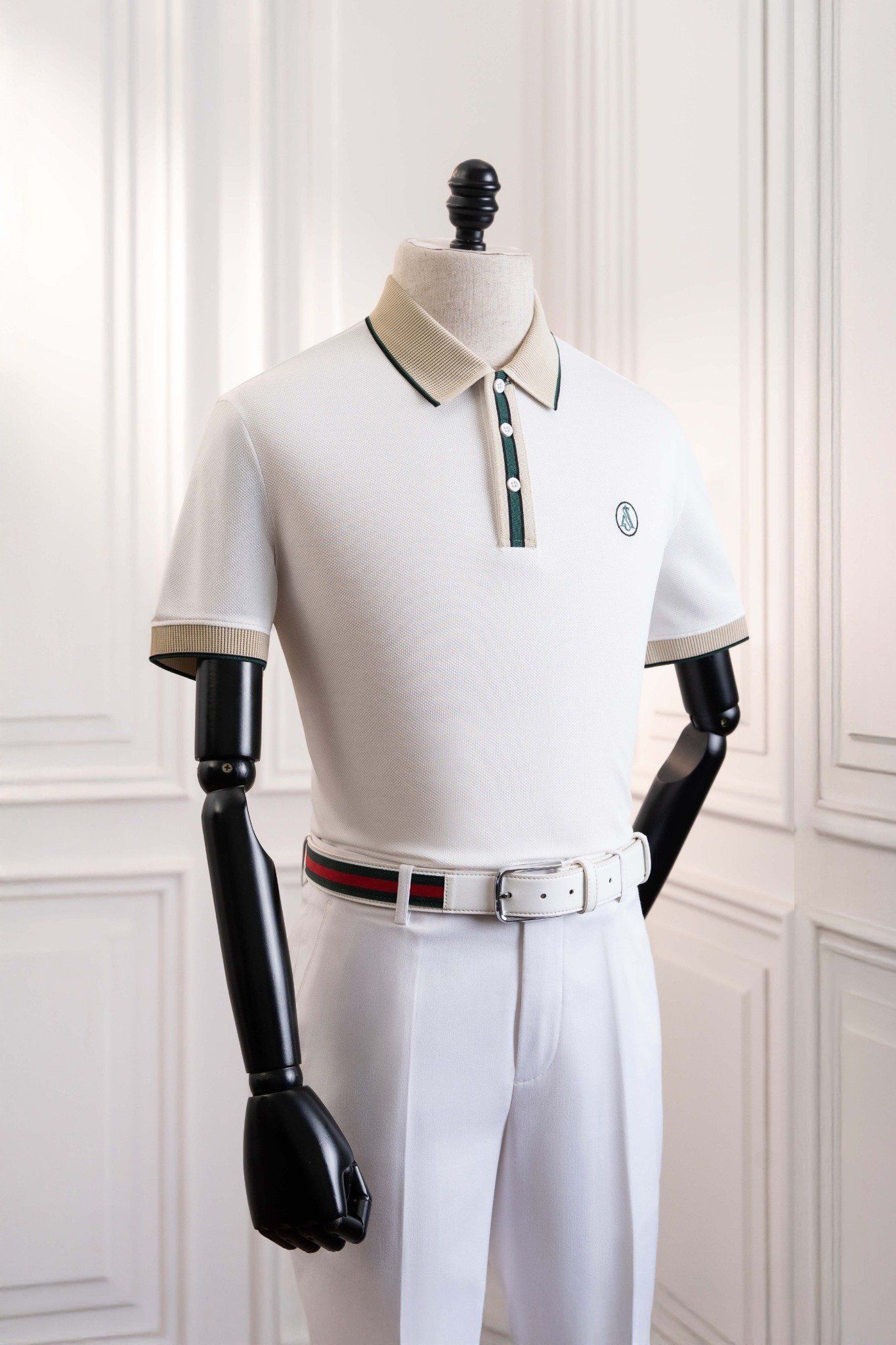  Áo polo trắng cổ be - AP253 - 48 