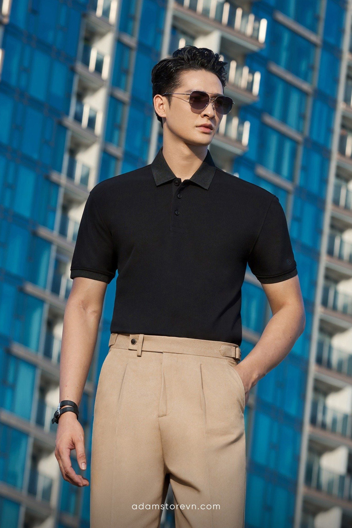  Áo polo đen AP293D 