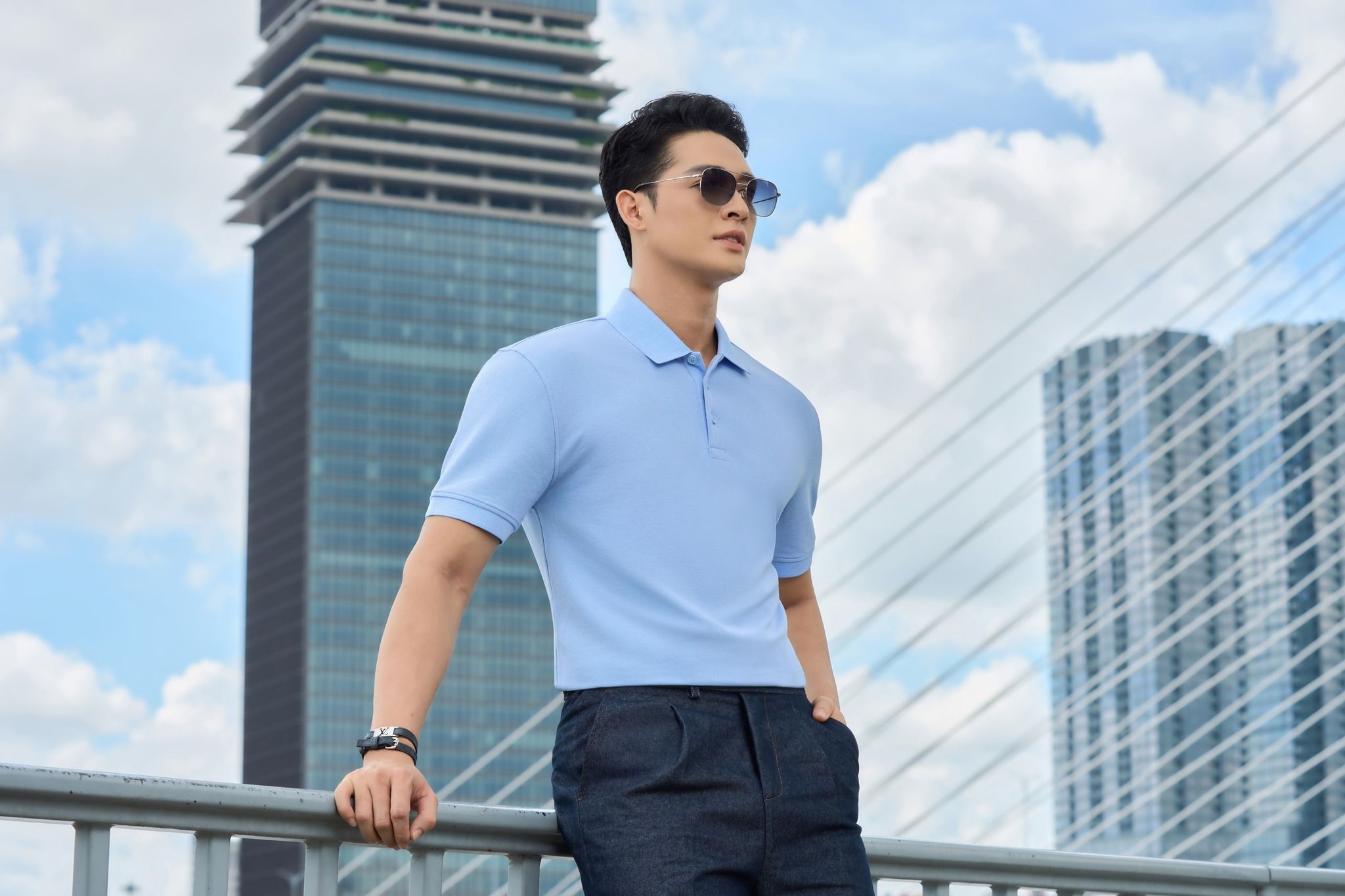  Áo polo xanh dương AP293XD 