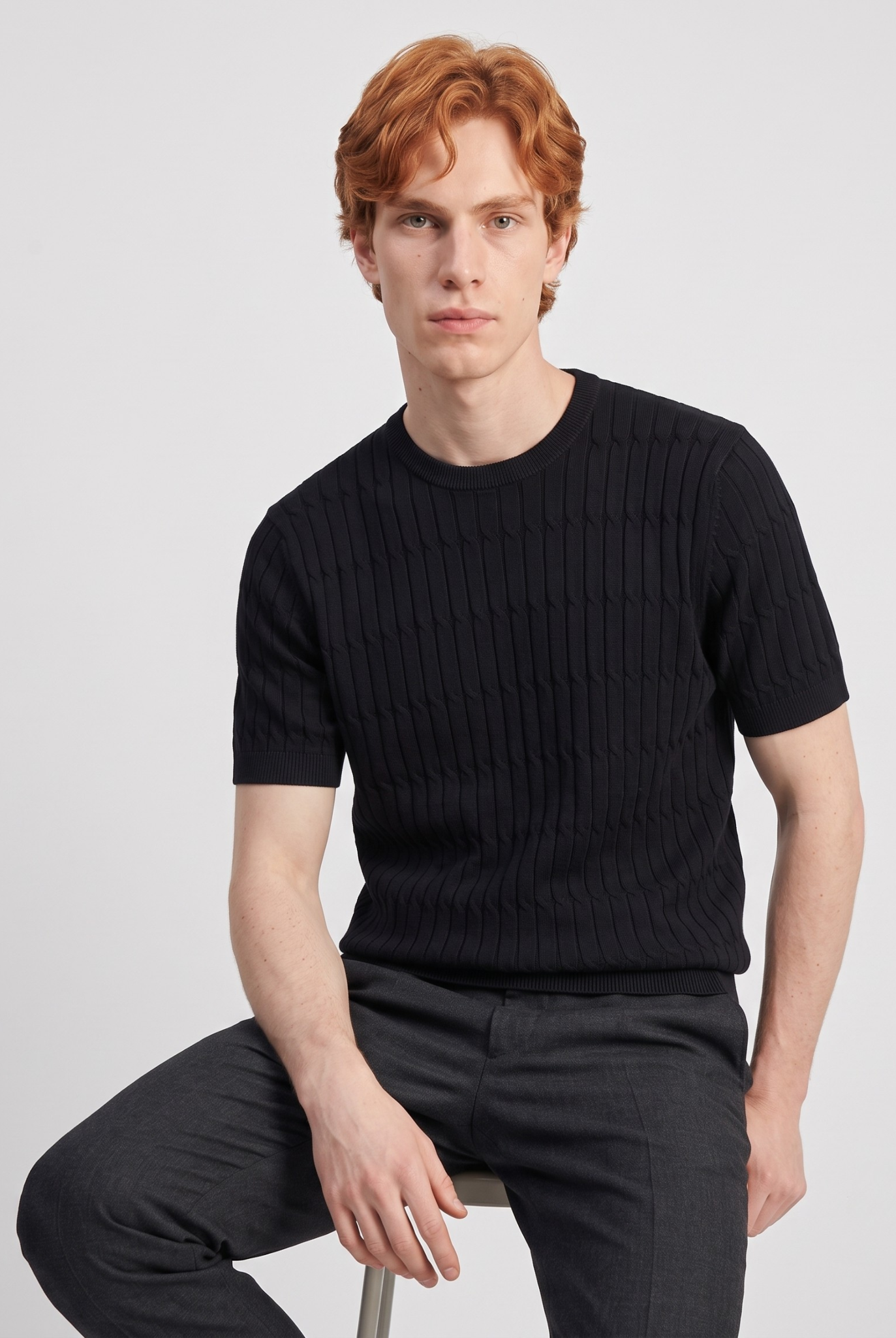 ÁO MONGTOGHI NAM CỔ TRÒN, HỌA TIẾT CABLE-KNIT - ADAM STORE AP412