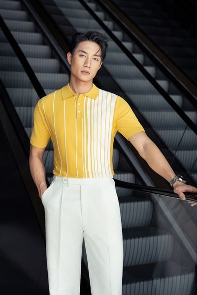  Áo mongtoghi sọc vàng và trắng AP421 