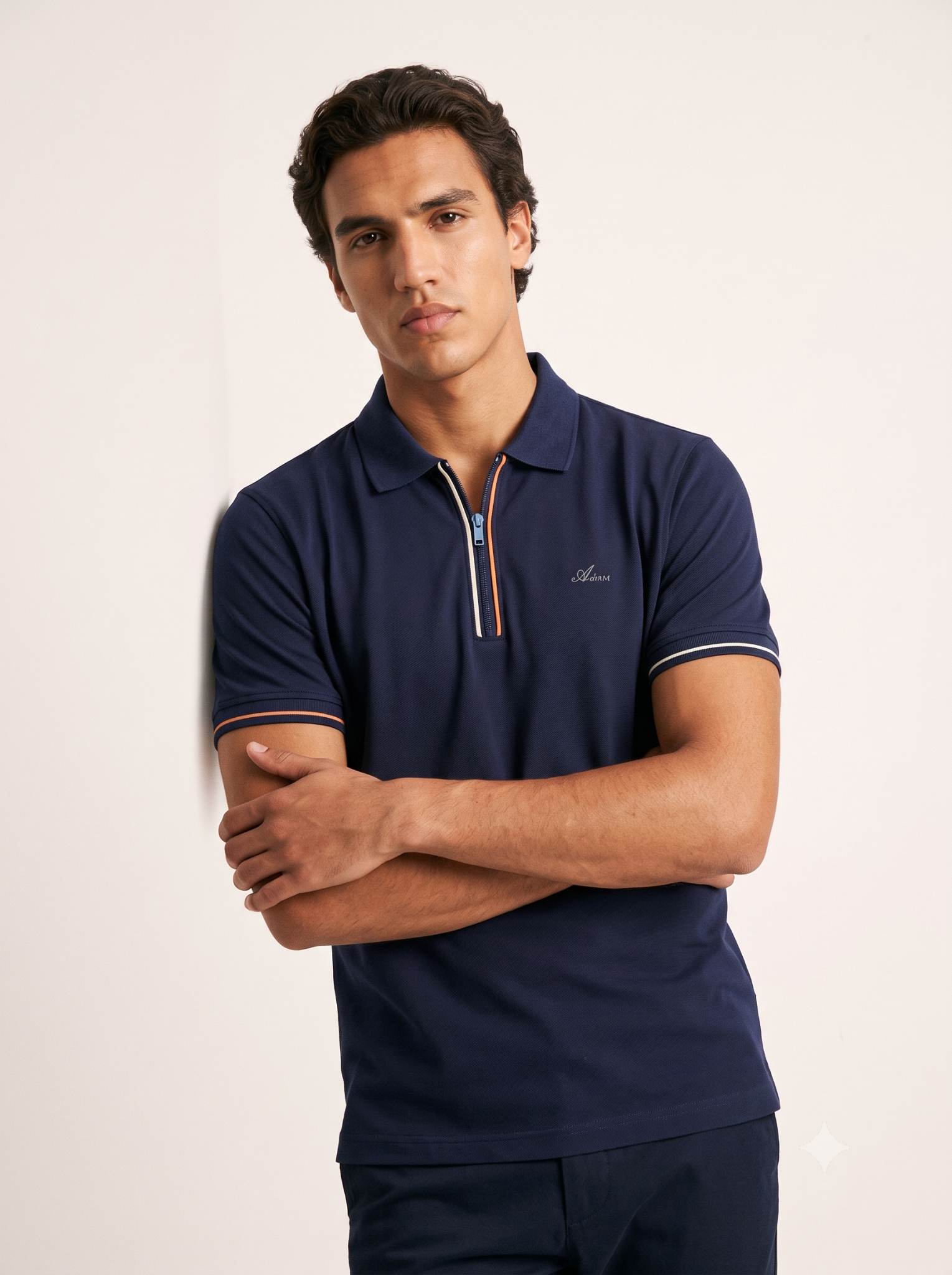 ÁO POLO NAM CỔ KHÓA ZIP PHỐI SỌC - ADAM STORE AP460 - ảnh 3