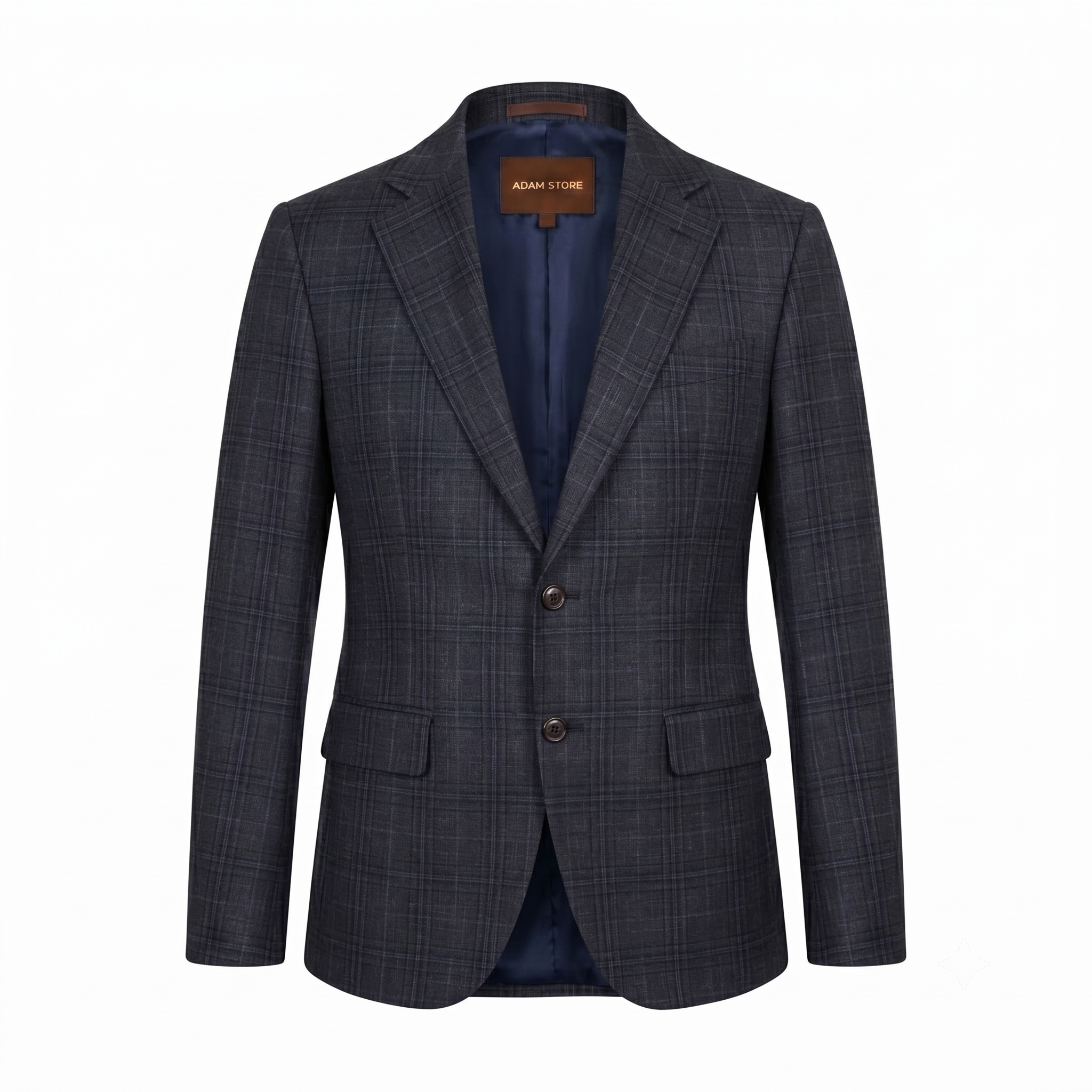 ÁO VEST KẺ GHI, CỔ VE NHỌN 1HK - AV262