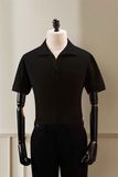  Áo polo đen cổ kiểu - AP175D - Đen 