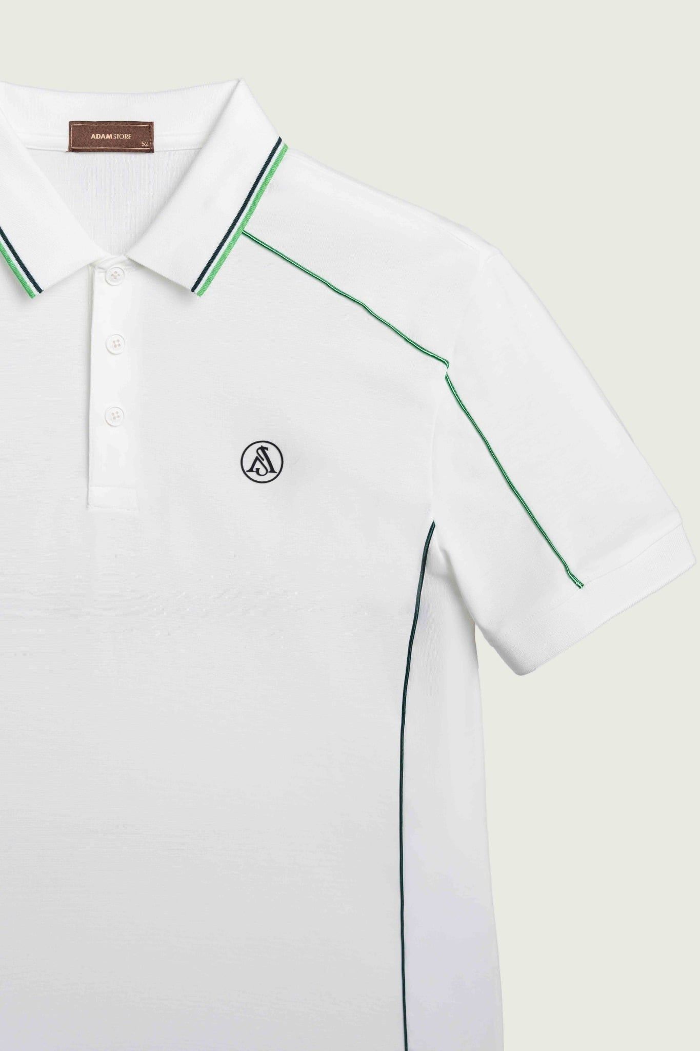 ÁO POLO TRẮNG / VÁ VIỀN XANH - AP263