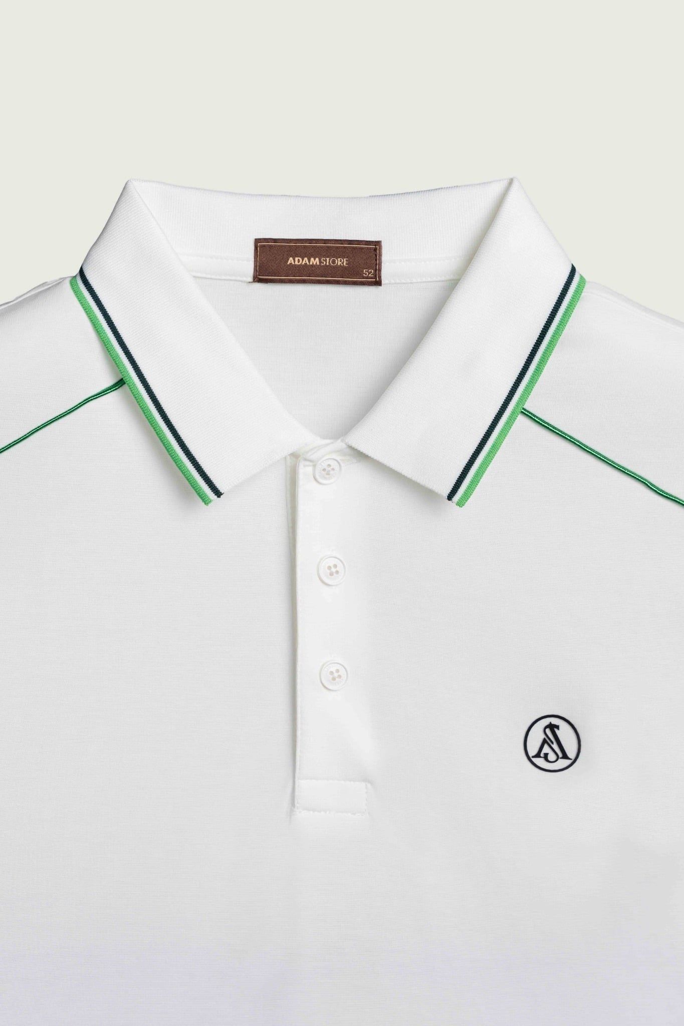 ÁO POLO TRẮNG / VÁ VIỀN XANH - AP263