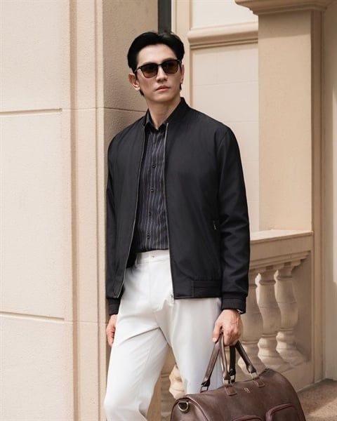  Áo khoác gió 2 lớp thiết kế - 39 - Đen 