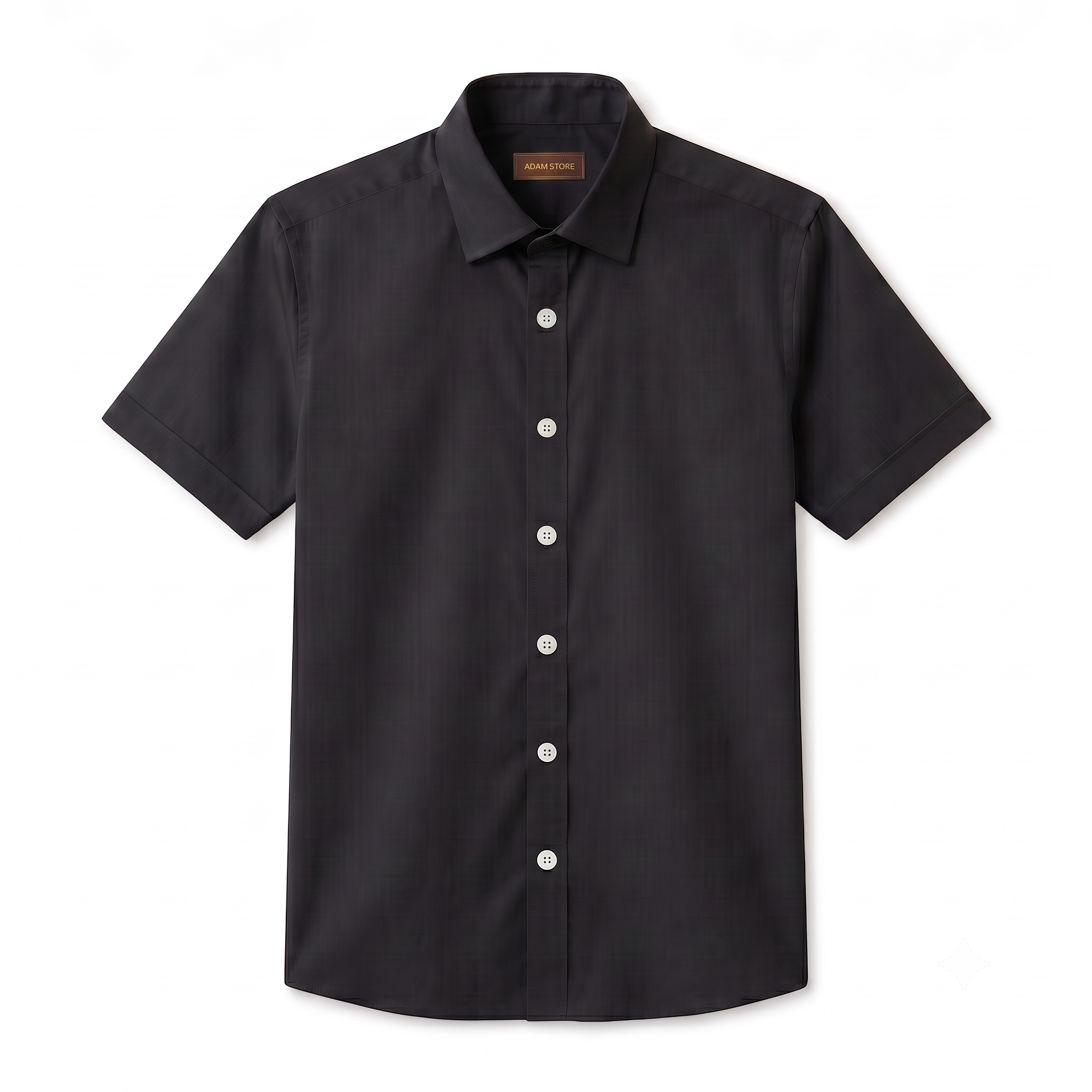 ÁO SƠ MI CỘC TAY, ĐEN TRƠN - SNC048D
