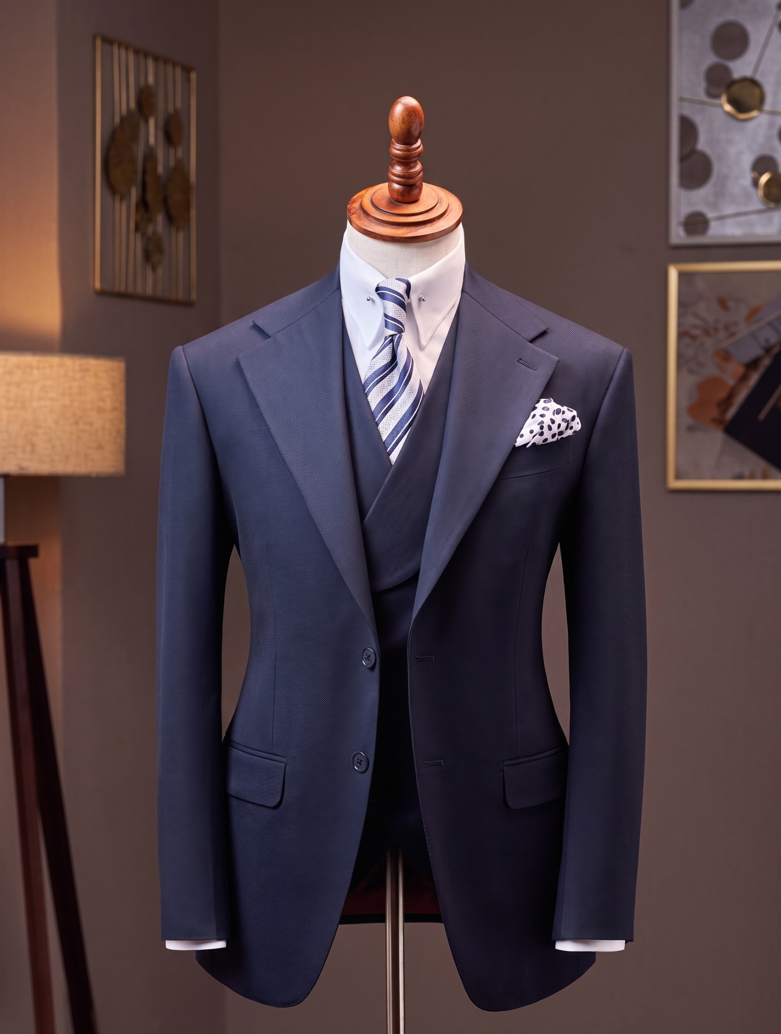 ÁO VEST XANH ĐEN / KẺ SỌC CHÌM - AV397