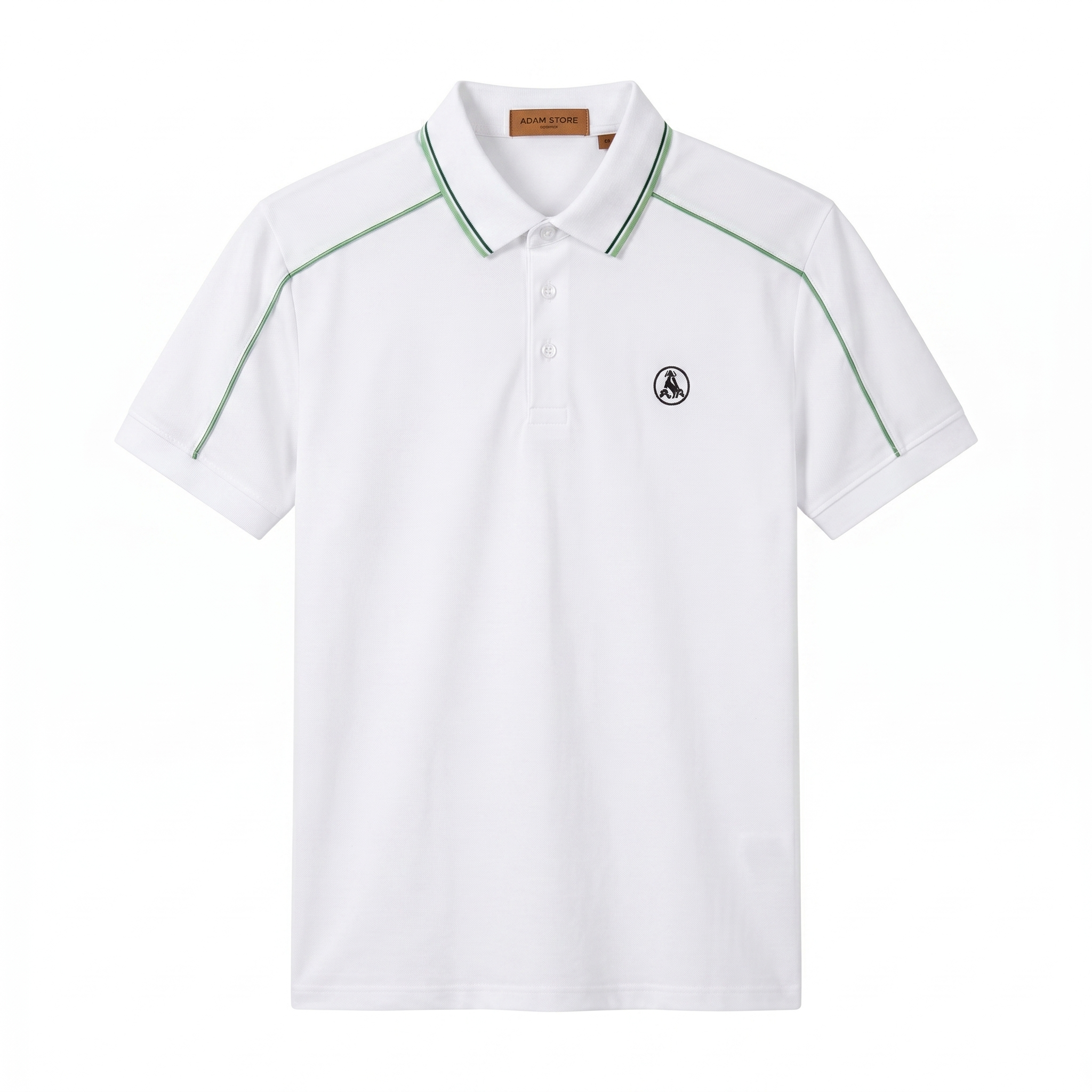 ÁO POLO TRẮNG / VÁ VIỀN XANH - AP263