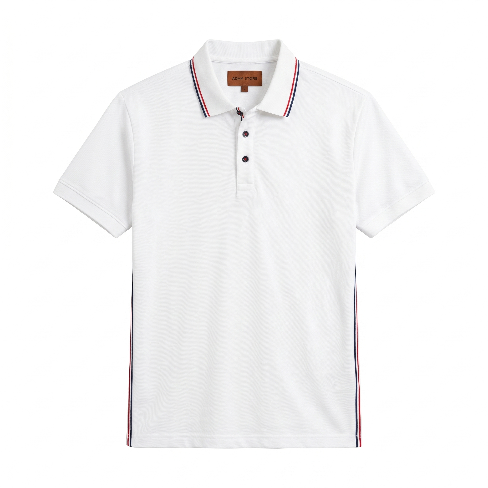 ÁO POLO TRẮNG / VIỀN CỔ ĐỎ, ĐEN - AP252