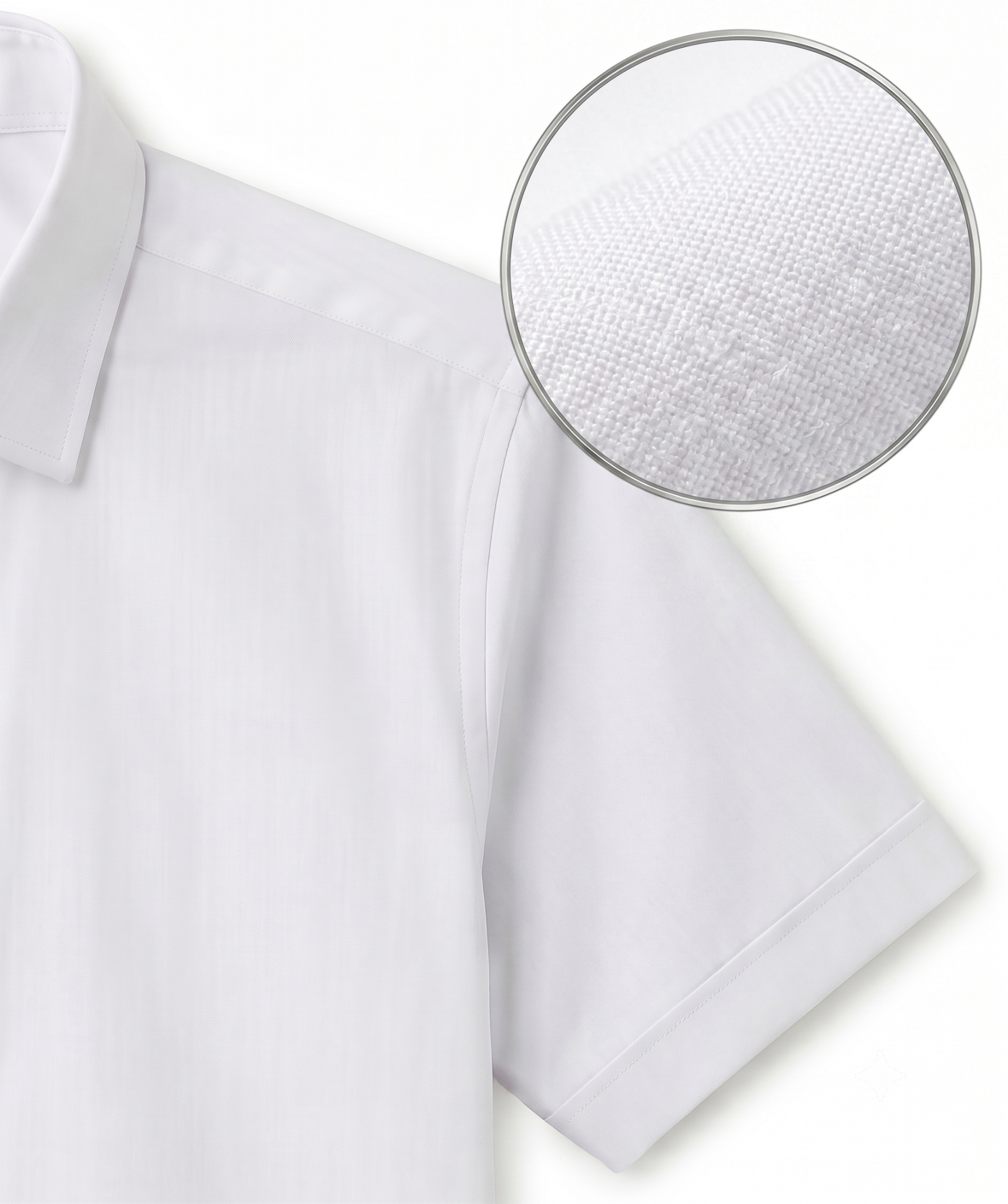ÁO SƠ MI CỘC TAY, TRẮNG TRƠN - SNC048T