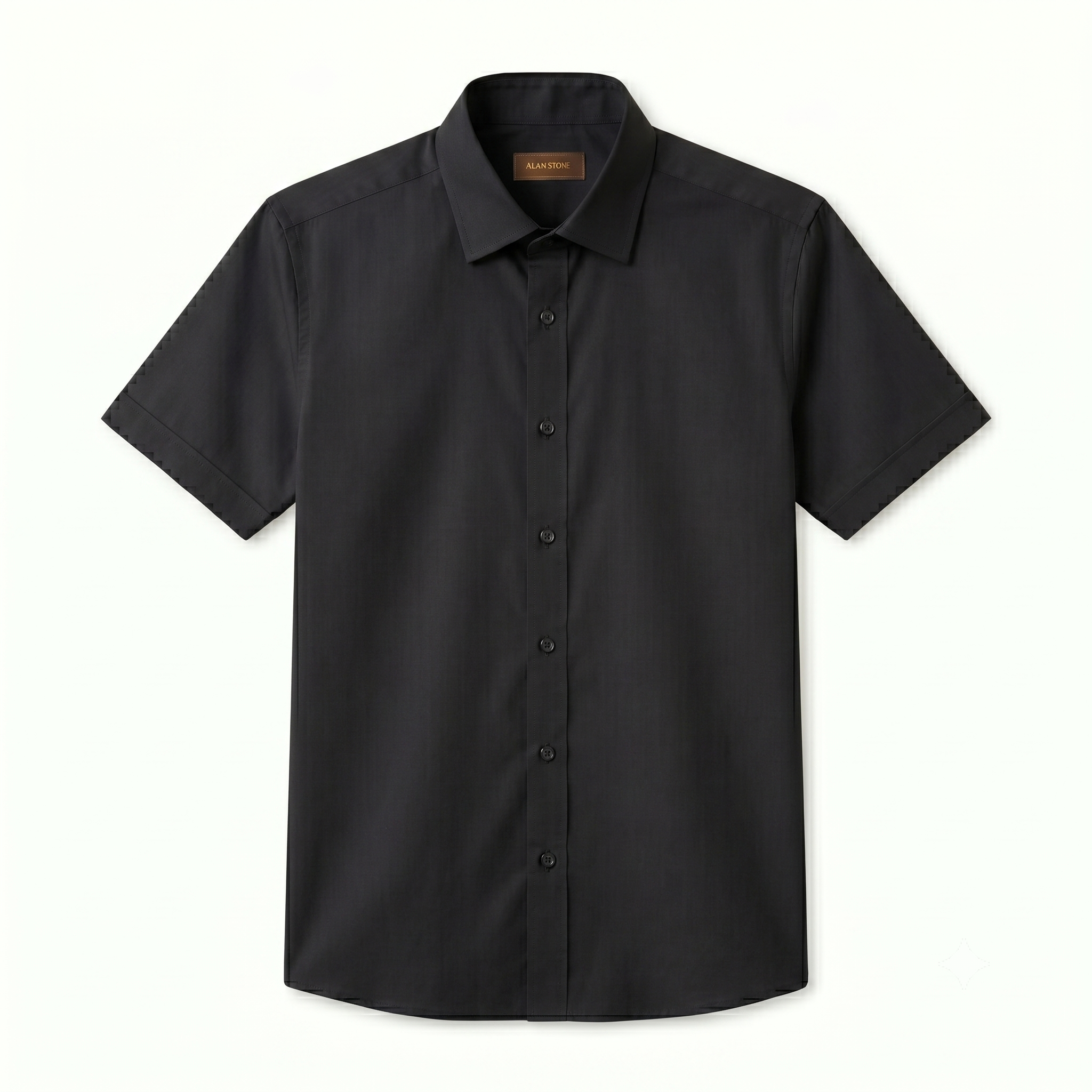 ÁO SƠ MI CỘC TAY, ĐEN TRƠN - SNC048D