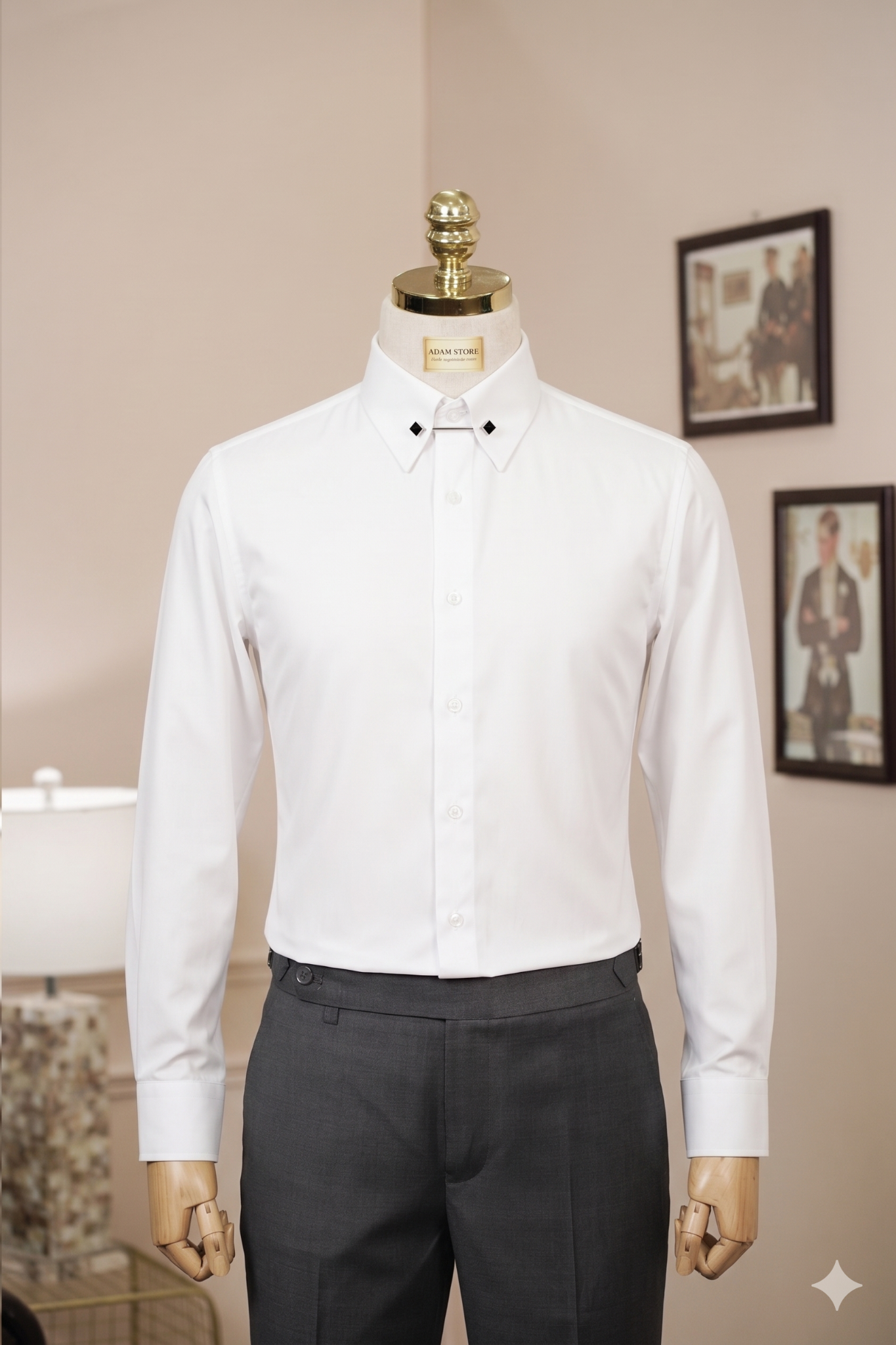 ÁO SƠ MI TAY DÀI THE TUXEDO, MÀU TRẮNG TRƠN - TXTK23