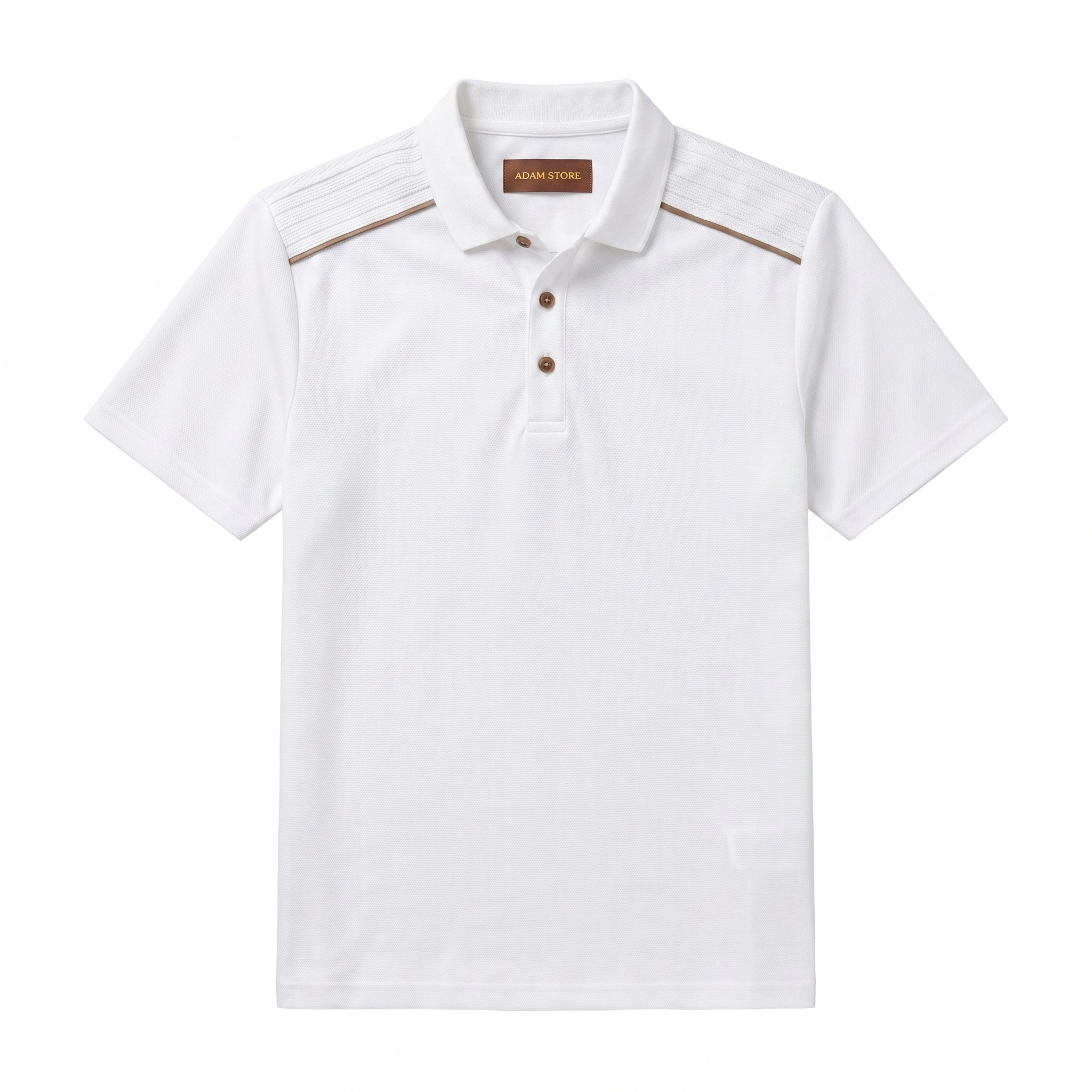 ÁO POLO TRẮNG, VIỀN VAI ÁO - AP451T
