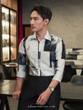  Sơ mi trắng đen họa tiết SMC177 (48-56) - 56 
