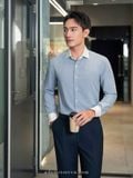  ÁO SƠ MI TAY DÀI / MÀU XANH, HỌA TIẾT SỌC TRẮNG - SMC195 