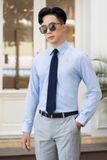  ÁO SƠ MI TAY DÀI BAMBOO MÀU XANH PASTEL - SMBB0548 