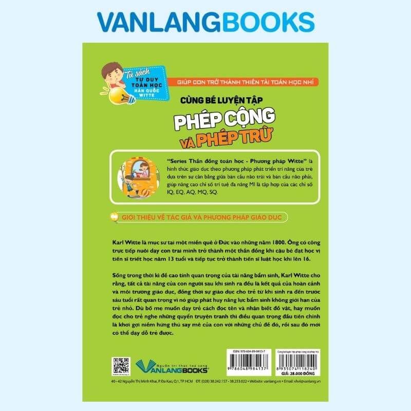 Cùng Bé Luyện Tập Phép Cộng Và Phép Trừ - Tư Duy Toán Học Hàn Quốc - Vanlangbooks