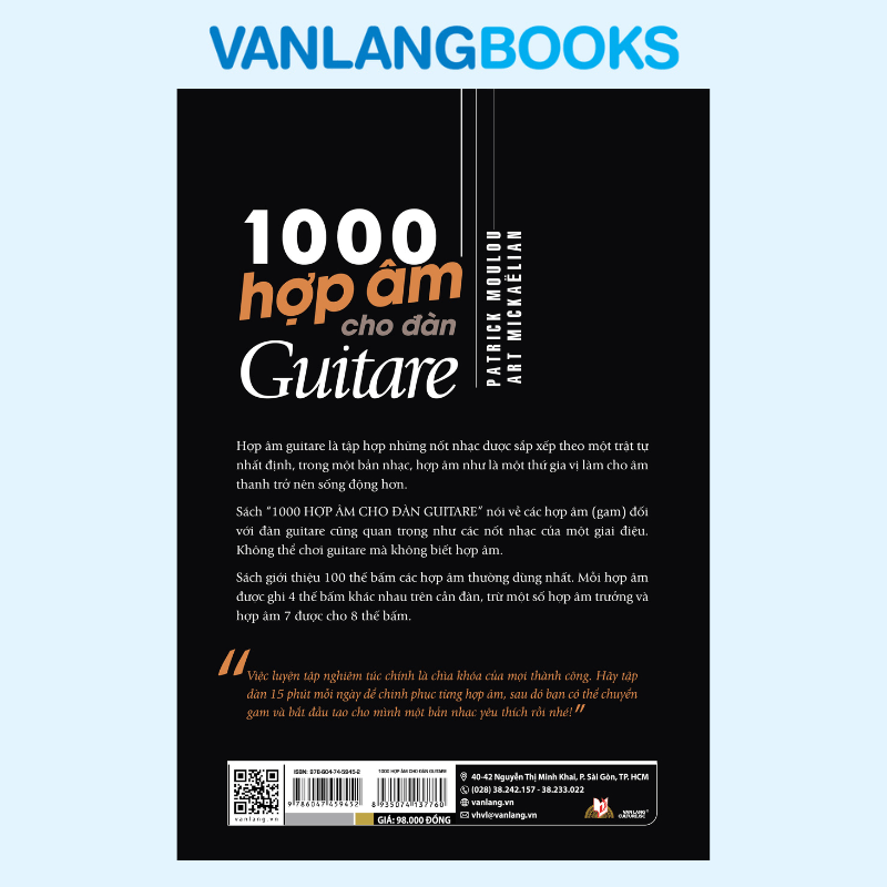 1000 Hợp Âm Cho Đàn Guitare (Tái Bản 2025) - Vanlangbooks