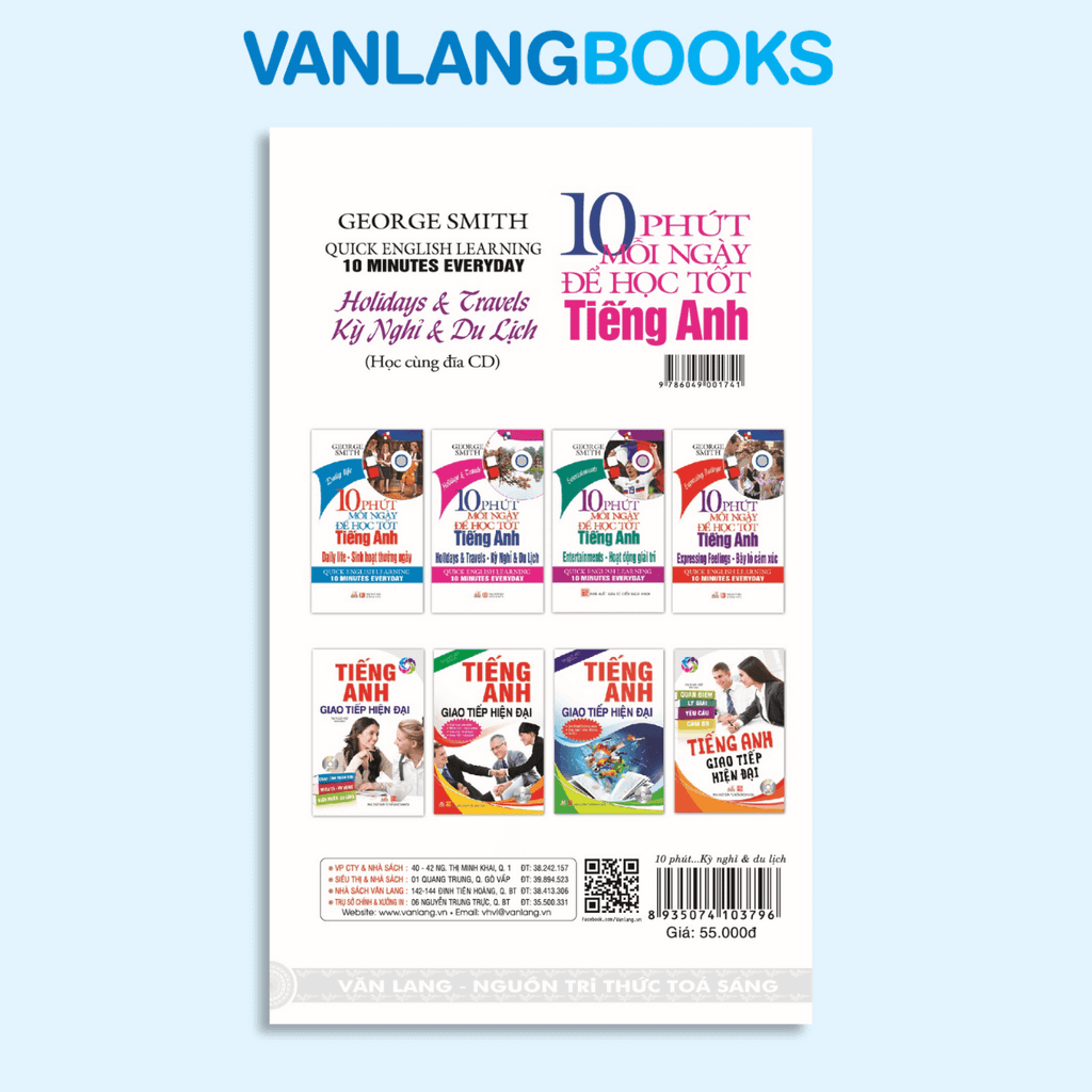 10 Phút Mỗi Ngày Để Học Tiếng Anh - Kì Nghỉ Và Du Lịch (Kèm CD) - Vanlangbooks