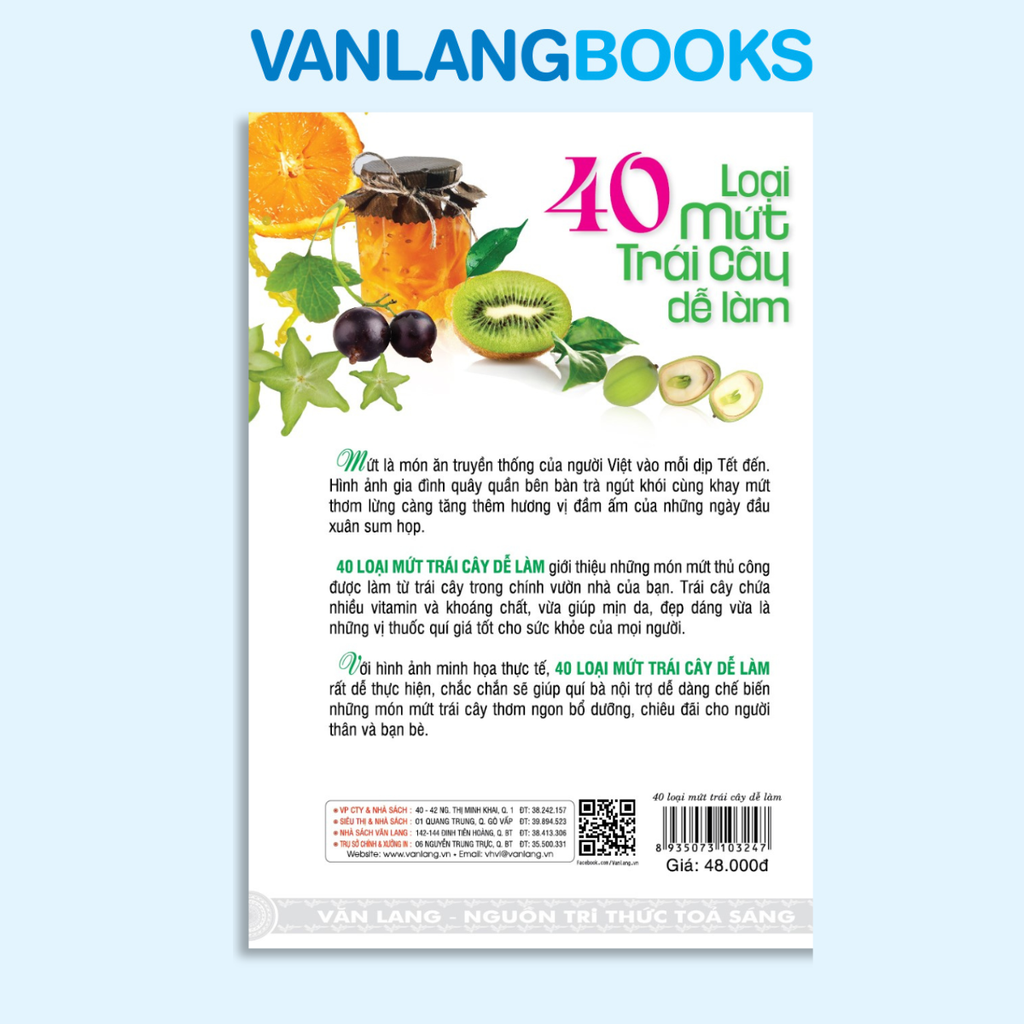 40 Loại Mứt Trái Cây Dễ Làm (Tái Bản) - Vanlangbooks