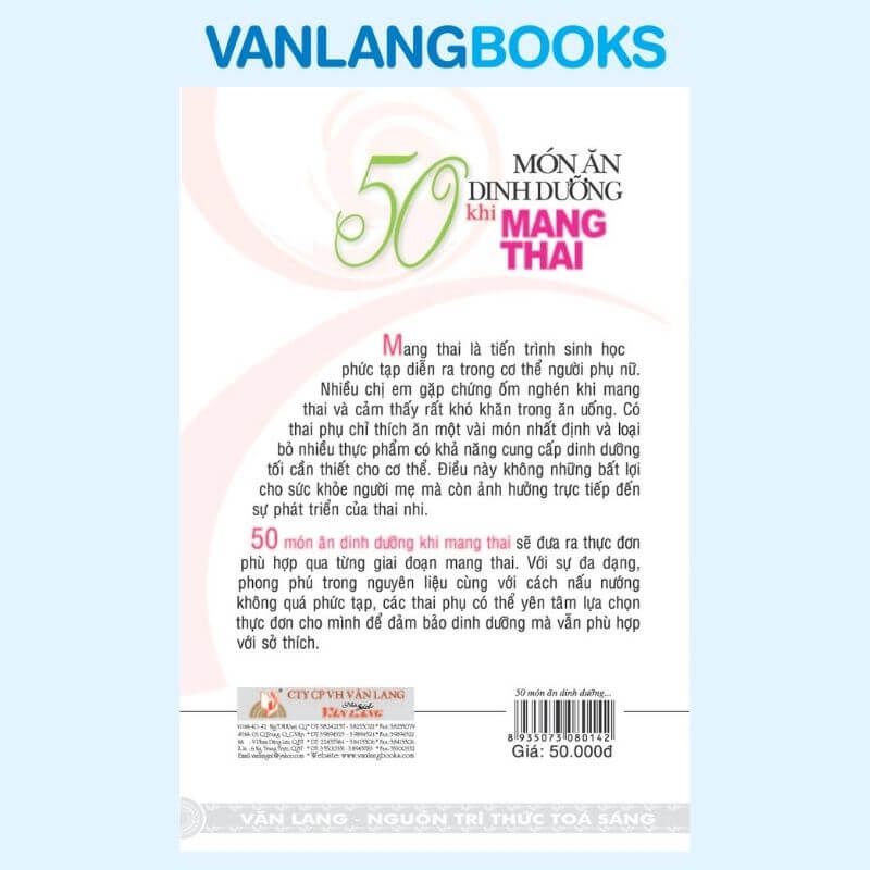 50 Món Ăn Dinh Dưỡng Khi Mang Thai - Vanlangbooks